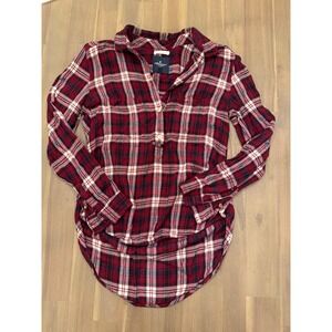 American Eagle Outfitters‎ Womens Plaid Boyfriend Fit Long Sleeve Shirt Top S P